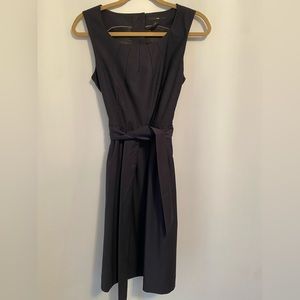 H&M navy sleeveless work dress with button back